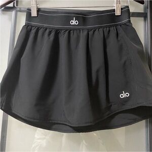 ALO Yoga Black Circle Skater Skirt with Logo Waistband